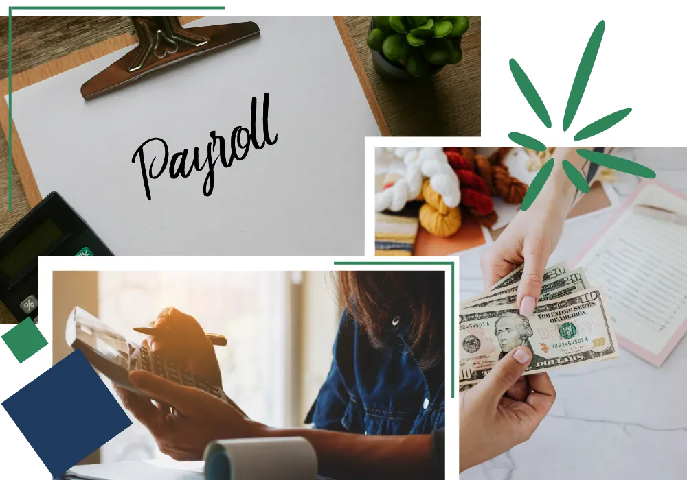 Managing payroll with calculator and employee payments